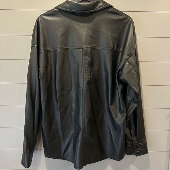 Women’s Dynamite Leather Button Up Shacket - Picture 4 of 4